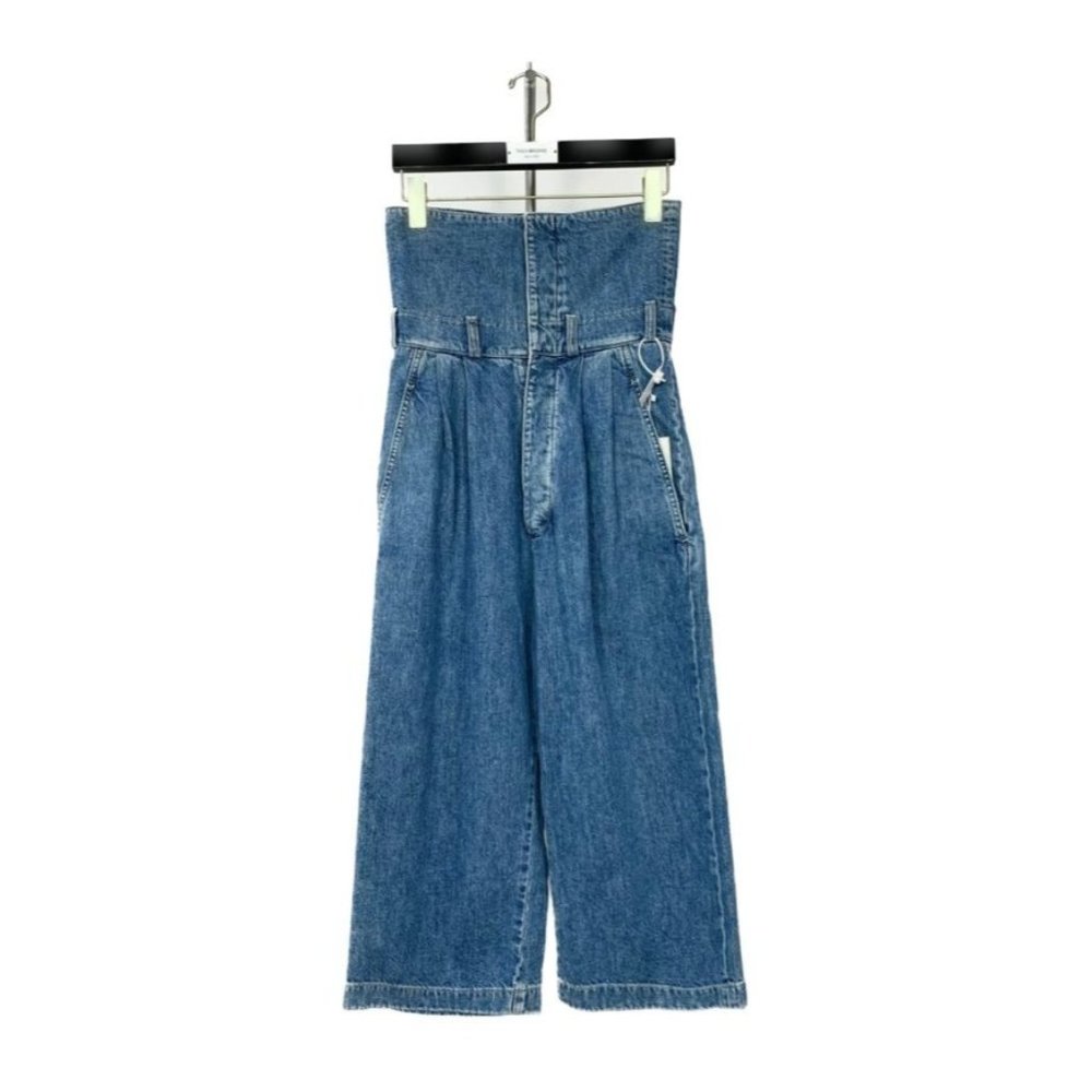 Loewe Womens High-Waisted Wide-Leg Denim Jeans Size 34 100% Cotton Made In Italy